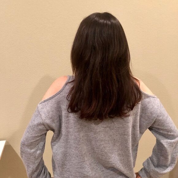 Silence and noise blue cold shoulder top XS - Picture 2 of 8